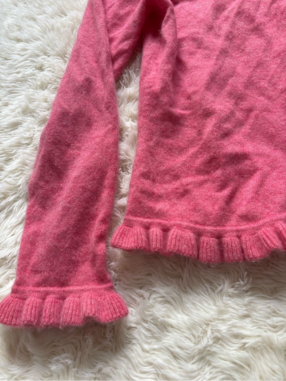 Pure Collection Pink Ruffle-Trim Cashmere Cardigan - Picture 3 of 13